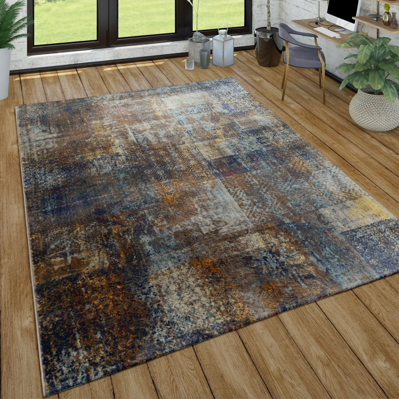 Borough Wharf Salmon Brown/Blue/Beige Rug & Reviews Wayfair.co.uk